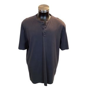 Vince Mens Henley 100% Cotton Short Sleeve T-Shirt